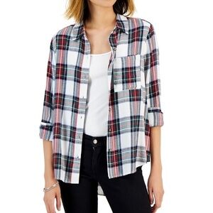 Women's Cotton Plaid Button-Front
Shirt